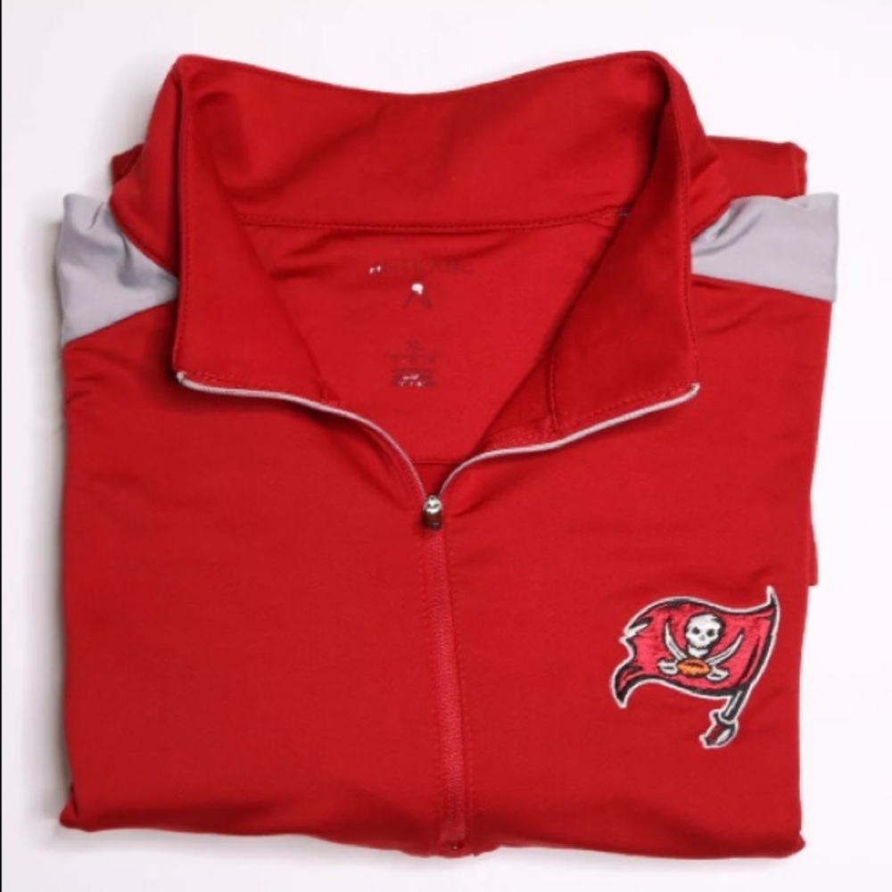 NFL Tampa Bay Buccaneers Antigua Quarter Zip Microfleece Pullover Jacket - XL